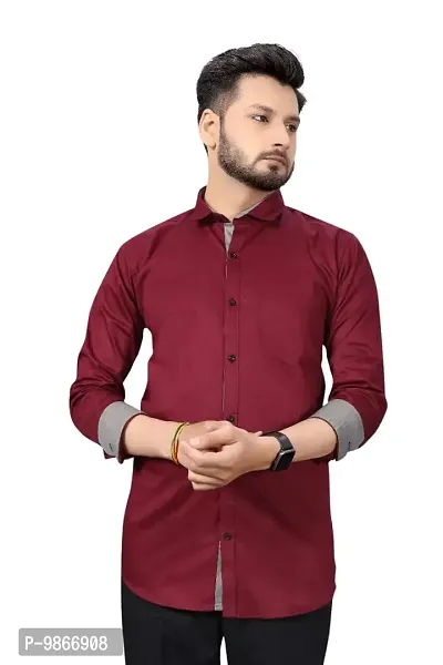 Sky Global Men's Slim Fit Full Sleeves Casual Shirt