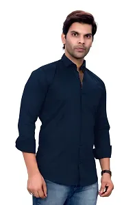 Sky Global Men's Cotton Regular Fit Fullsleeves Fomal Shirt DarkBlue-thumb1