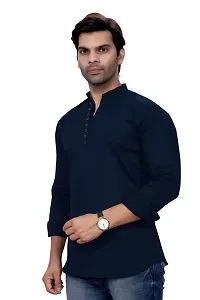 Sky Global Men's Regular Fit Fullsleeves Cotton Kurta DarkBlue-thumb4