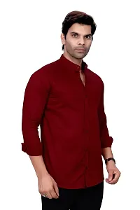 Stylish Maroon Cotton Casual Shirt For Men-thumb4