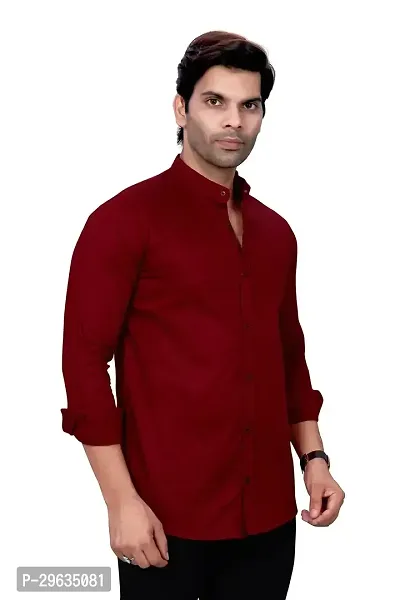 Stylish Maroon Cotton Casual Shirt For Men-thumb5