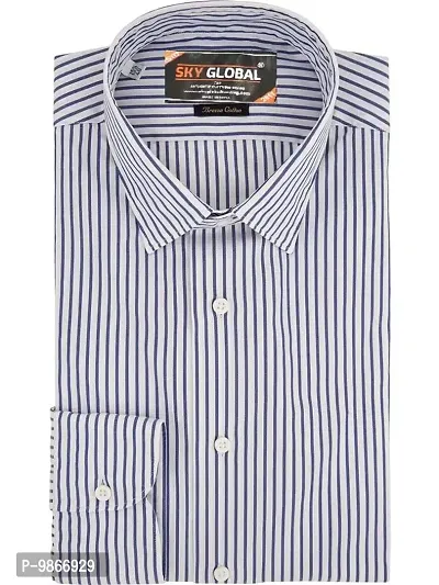 Sky Global Men's Regular Fit Vertical Lining Shirt