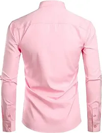 Stylish Pink Cotton Casual Shirt For Men-thumb1