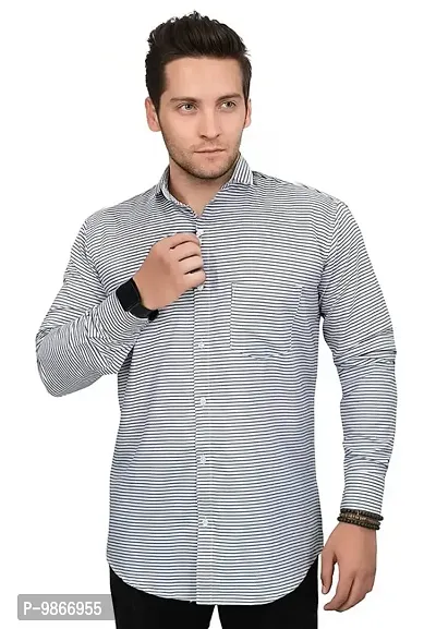 Sky Global Men's Regular Fit Lining Fomal Shirt