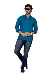 Sky Global Men's Regular Fit Fullsleeves Cotton Kurta Turquoise-thumb2