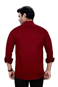 Stylish Maroon Cotton Casual Shirt For Men-thumb2