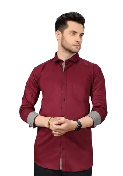 Global Men's Slim Fit Full Sleeves Casual Shirt