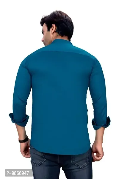 Sky Global Men's Regular Fit Fullsleeves Cotton Kurta Turquoise-thumb4