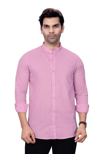Sky Global Men's Regular Fit Mandarin Collor Cotton Shirt