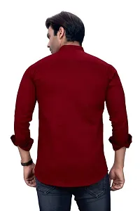 Sky Global Men's Regular Fit Fullsleeves Cotton Kurta Maroon-thumb3