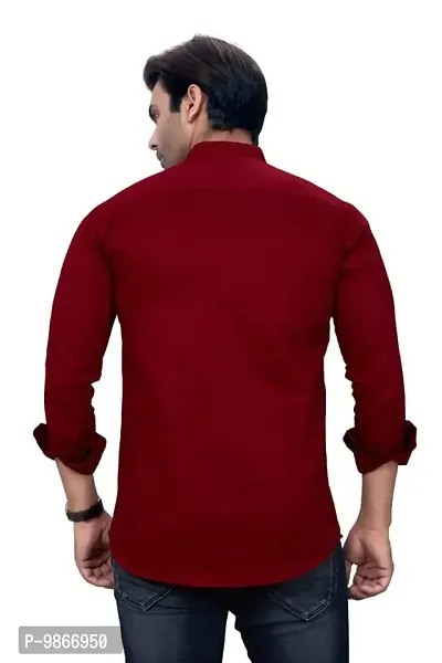 Sky Global Men's Regular Fit Fullsleeves Cotton Kurta Maroon-thumb4