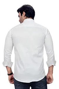 Sky Global Men's Cotton Regular Fit Fullsleeves Fomal Shirt White-thumb3