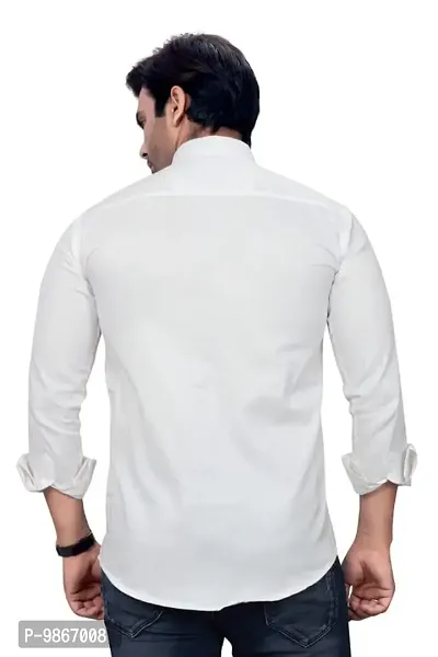 Sky Global Men's Cotton Regular Fit Fullsleeves Fomal Shirt White-thumb4