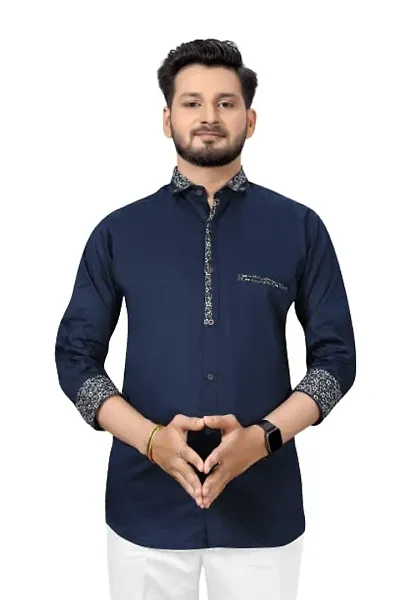 Sky Global Men's Cotton Regular Fit Casual Shirt