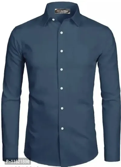 Mens Casual full Sleeve Plain Shirt-thumb0