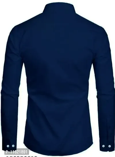 Mens Casual full Sleeve Plain Shirt-thumb2