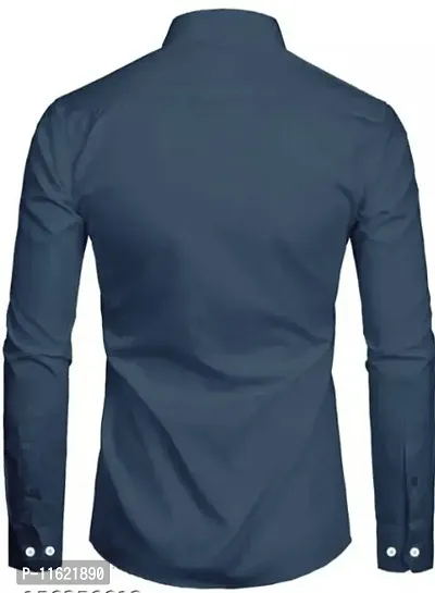 Mens Casual full Sleeve Plain Shirt-thumb2