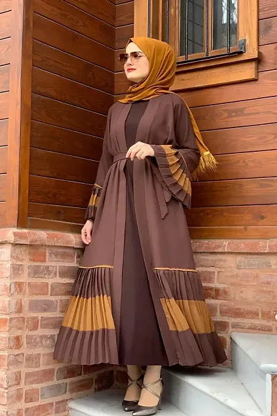 Stylish Cotton Blend Self Pattern Abaya for Women