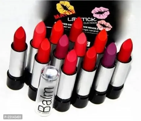 Elecsera Balm Matte Lipstick Combo Pack Of 12 (Multicolor, 36 ml)