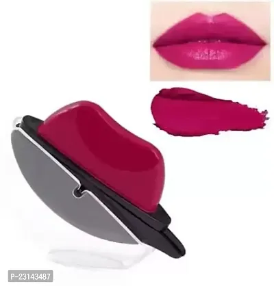 Elecsera Lip Shape Lipstick Long Lasting Waterproof Non-Stick Cup Matte Lipstick (Pink, 10 g)-thumb0