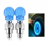 Vocado Megic Light Car Tyre LED Motion Sensor Wheel Lights, Bike Flash Tyre Valve Lights, Colorful Tire Light Cool High Visibility at Night for Car, Auto Trucks, Motorcycle, Bike, Bicycle (Set of 4-Blue)-thumb1