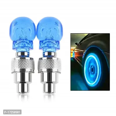 Vocado Megic Light Car Tyre LED Motion Sensor Wheel Lights, Bike Flash Tyre Valve Lights, Colorful Tire Light Cool High Visibility at Night for Car, Auto Trucks, Motorcycle, Bike, Bicycle (Set of 4-Blue)-thumb2