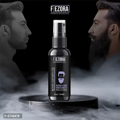 FEZORA Beard Oil For Beard Hair Growth and Moustache for Men with 21 Vital ingredients and Essential Oils | Grow Thick and Fuller Beard Hair Oil ( 50ML )-thumb0