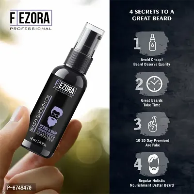 FEZORA Beard Oil For Beard Hair Growth and Moustache for Men with 21 Vital ingredients and Essential Oils | Grow Thick and Fuller Beard Hair Oil ( 50ML )-thumb4