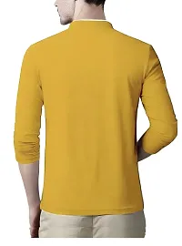 Stylish Yellow Polyester Printed Tees For Men-thumb1