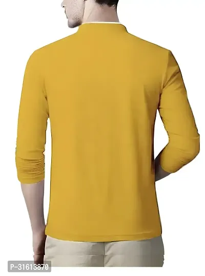 Stylish Yellow Polyester Printed Tees For Men-thumb2