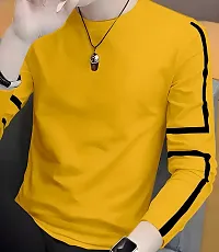 Stylish Yellow Polyester Printed Tees For Men-thumb2