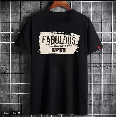 Stylish Black Polyester Printed Tees For Men-thumb0