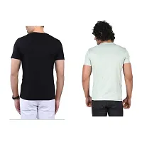 Stylish Multicoloured Polyester Printed Tees For Men Pack of 2-thumb2