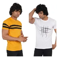 Stylish Multicoloured Polyester Printed Tees For Men Pack of 2-thumb2