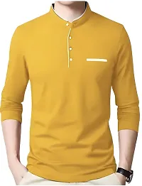 Stylish Yellow Polyester Printed Tees For Men-thumb2