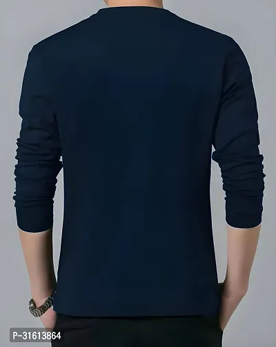 Stylish Navy Blue Polyester Printed Tees For Men-thumb2