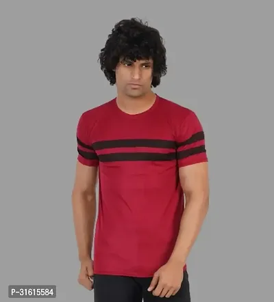 Stylish Maroon Polyester Printed Tees For Men