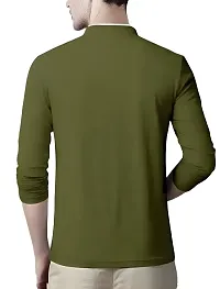 Stylish Olive Polyester Printed Tees For Men-thumb1