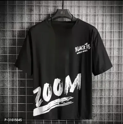 Stylish Black Polyester Printed Tees For Men-thumb0