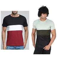 Stylish Multicoloured Polyester Printed Tees For Men Pack of 2-thumb1