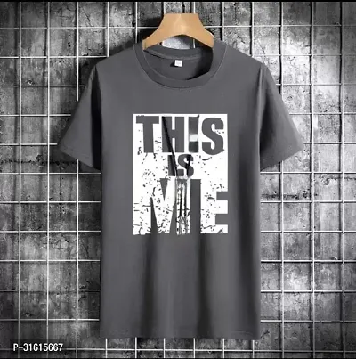 Stylish Grey Polyester Printed Tees For Men-thumb0