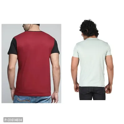 Stylish Multicoloured Polyester Printed Tees For Men Pack of 2-thumb3