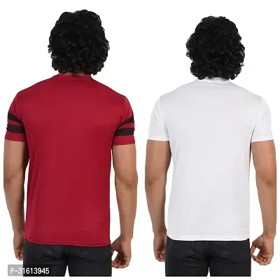 Stylish Multicoloured Polyester Printed Tees For Men Pack of 2-thumb2