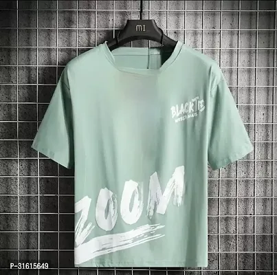 Stylish Turquoise Polyester Printed Tees For Men