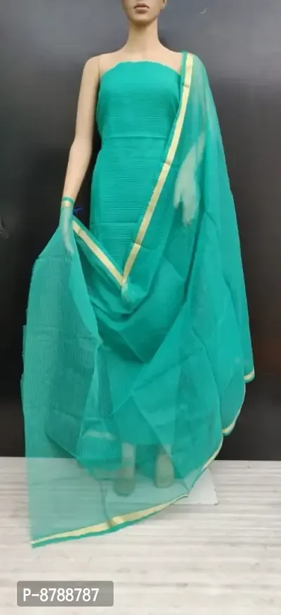 Classic Cotton Solid Dress Material with Dupatta no Bottom