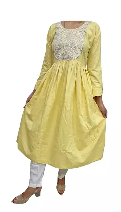 Stylish Embroidered Rayon Anarkali Kurti For Women