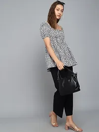 CULPI Casual Printed Women White Black Top-thumb4