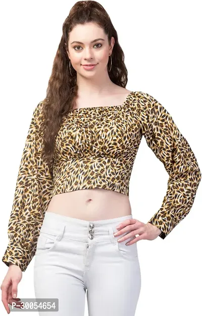 CULPI Casual Animal Print Women Multicolor Top-thumb0