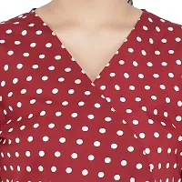 CULPI Casual Printed Women Maroon White Top-thumb4