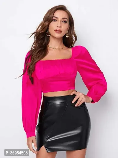 CULPI Casual Solid Women Pink Top